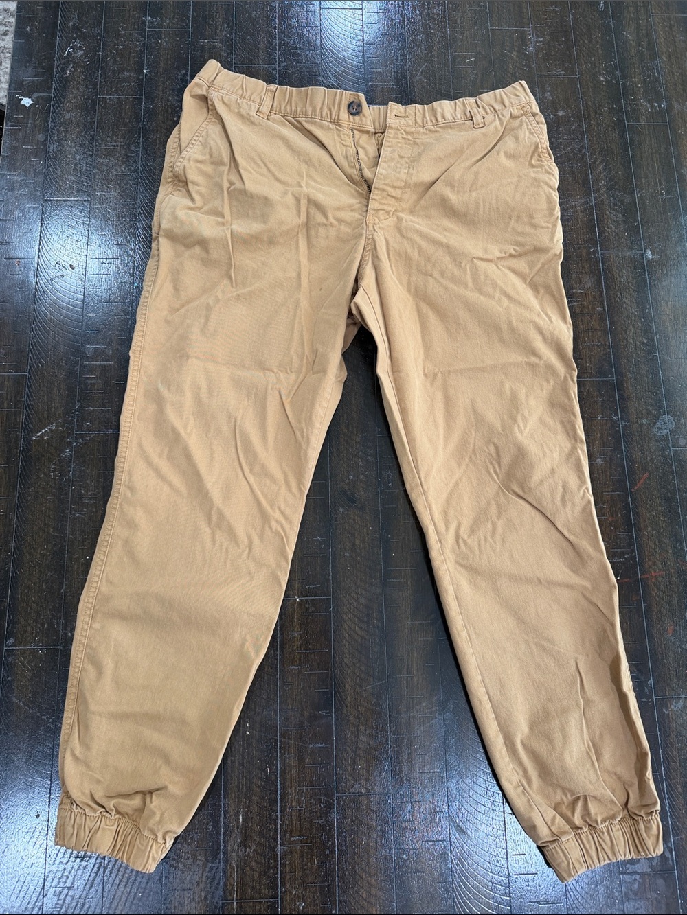 Men's Bearbottom Casual Elastic-Cuff Joggers in Tan